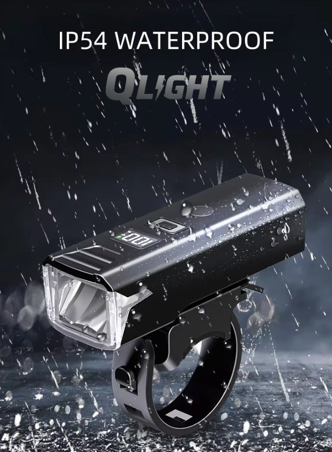 QLIGHT Super Bright Bike Lights, USB Rechargeable Bicycle Lights, Cycle Lights with 4 Modes, Waterproof Bicycle Lights,USB-C Fast Charge  Bike Headlight for Day/Night Riding Safety, Scooter Accessories - Image 4